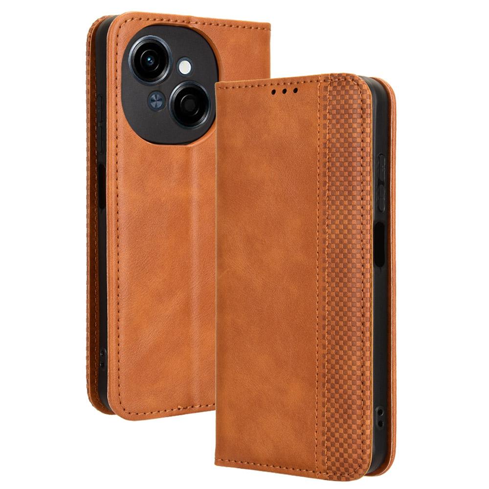 For TECNO Spark Go 2025/Spark Go 1/Pop 9 4G Leather Case Wallet Stand Retro Texture Phone Cover