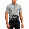 Tricou de ciclism pentru bărbați cu mânecă scurtă și fermoar - Imprimat, Respirabil, Uscare rapidă, Gât pentru ciclism