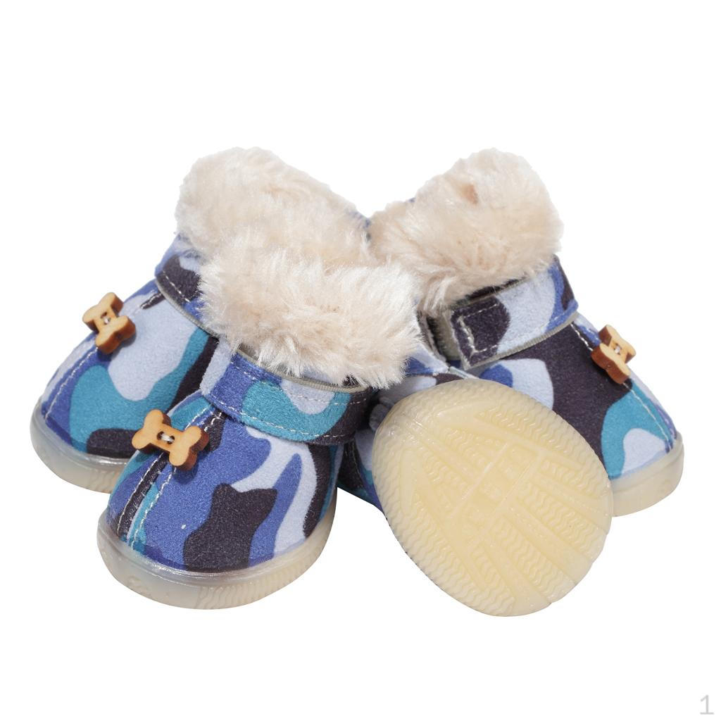 

4шт. Сапоги для собак. Пинетки. Обувь для домашних животных. Нескользящая обувь. Blue L