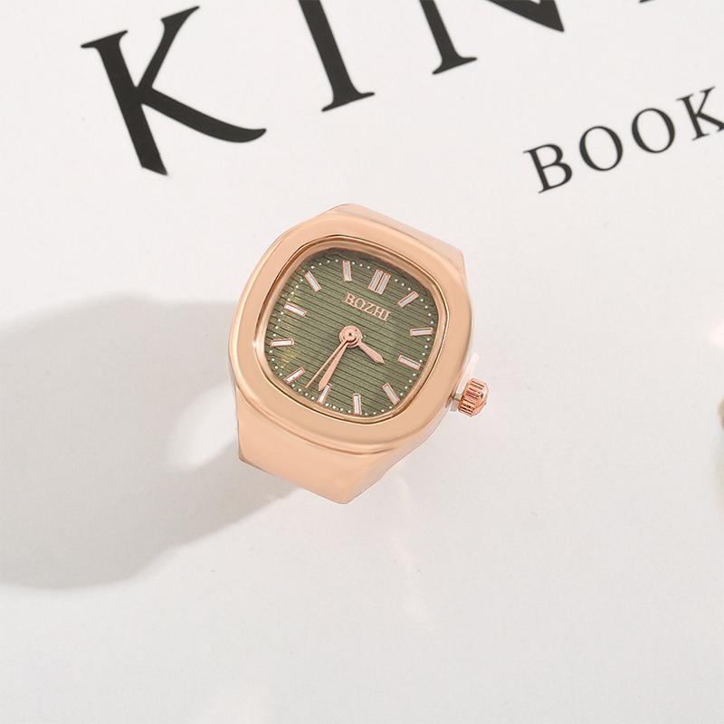 Anelli Orologio da Dito Vintage Y2K per Donne Uomini Orologio al Quarzo Mini Orologio Coppia Punk Cinturino Elastico Anello Orologio Mini Regalo