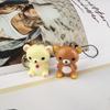 Kawaii Rilakkuma Easy Bear Phone Rope Chain Keyrings Lazybear Doll Keychains Bag Key Pendants Gift