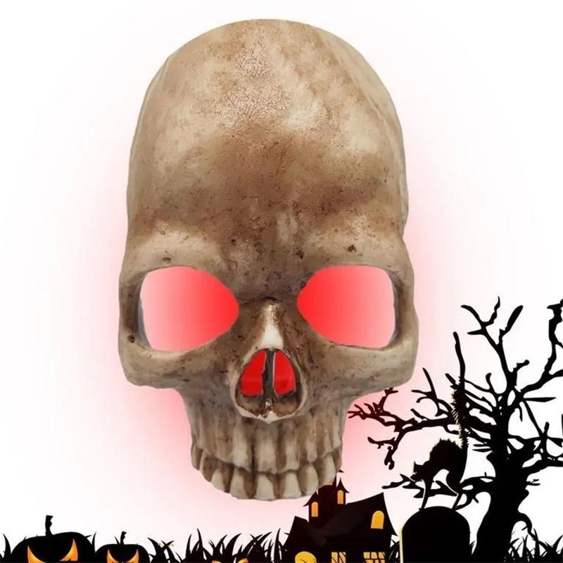 Halloween Skull Night Light Plug In Wall Lamp Spooky Atmosphere Adjustable LED Skull Night Lamp For Bedroom Living Room Decor