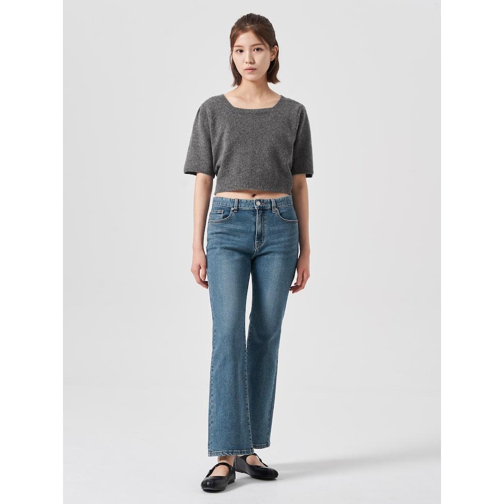 8SECONDS Square Neck Short Sleeve Pullover Gray
