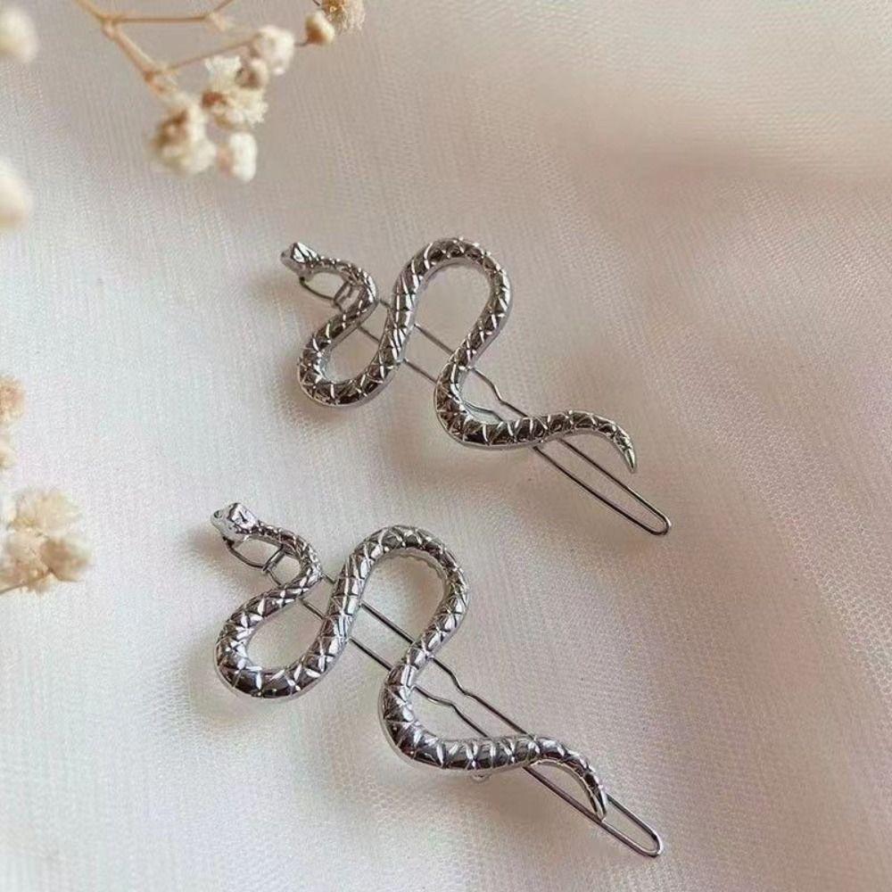 4pcs Punk Metal Retro Barrette Creative Hair Clip Set Gothic Snake Hairpin  Headwear Accessories