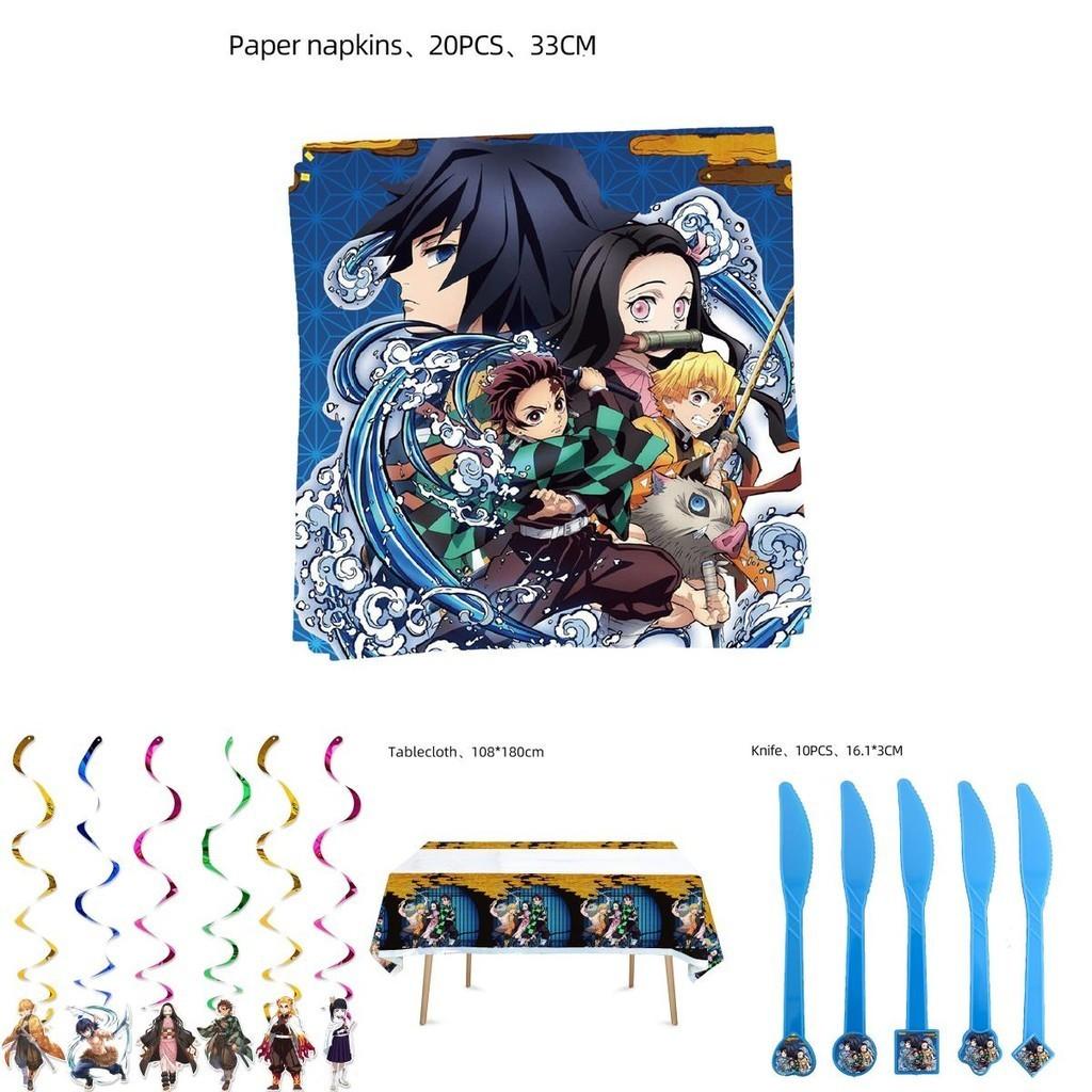 Impressive Demon Slayer Kids Birthday Party Decorations With Banners Balloons And Stickers