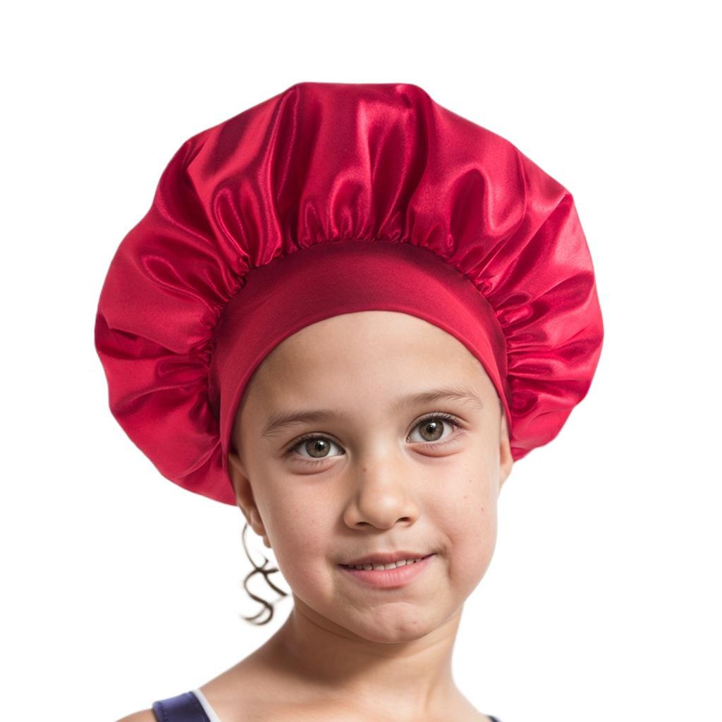 Children's Satin Sleep Cap - Soft Elastic Silk-like Hair Care Hat