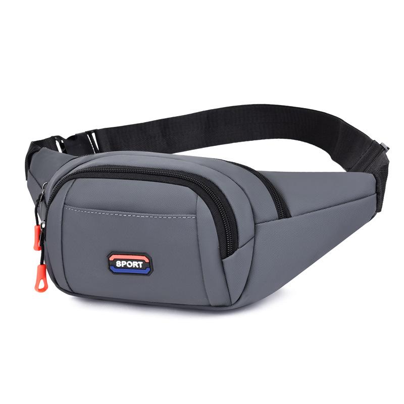 2025 new leather film waterproof fanny pack men's simple large-capacity cash register change messenger bag retro sports breast bag