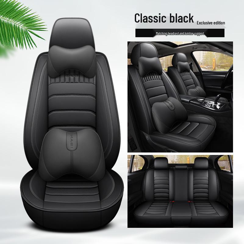 All-Season Full Leather Car Seat Cover - Universal Fit, Full Wrap Design