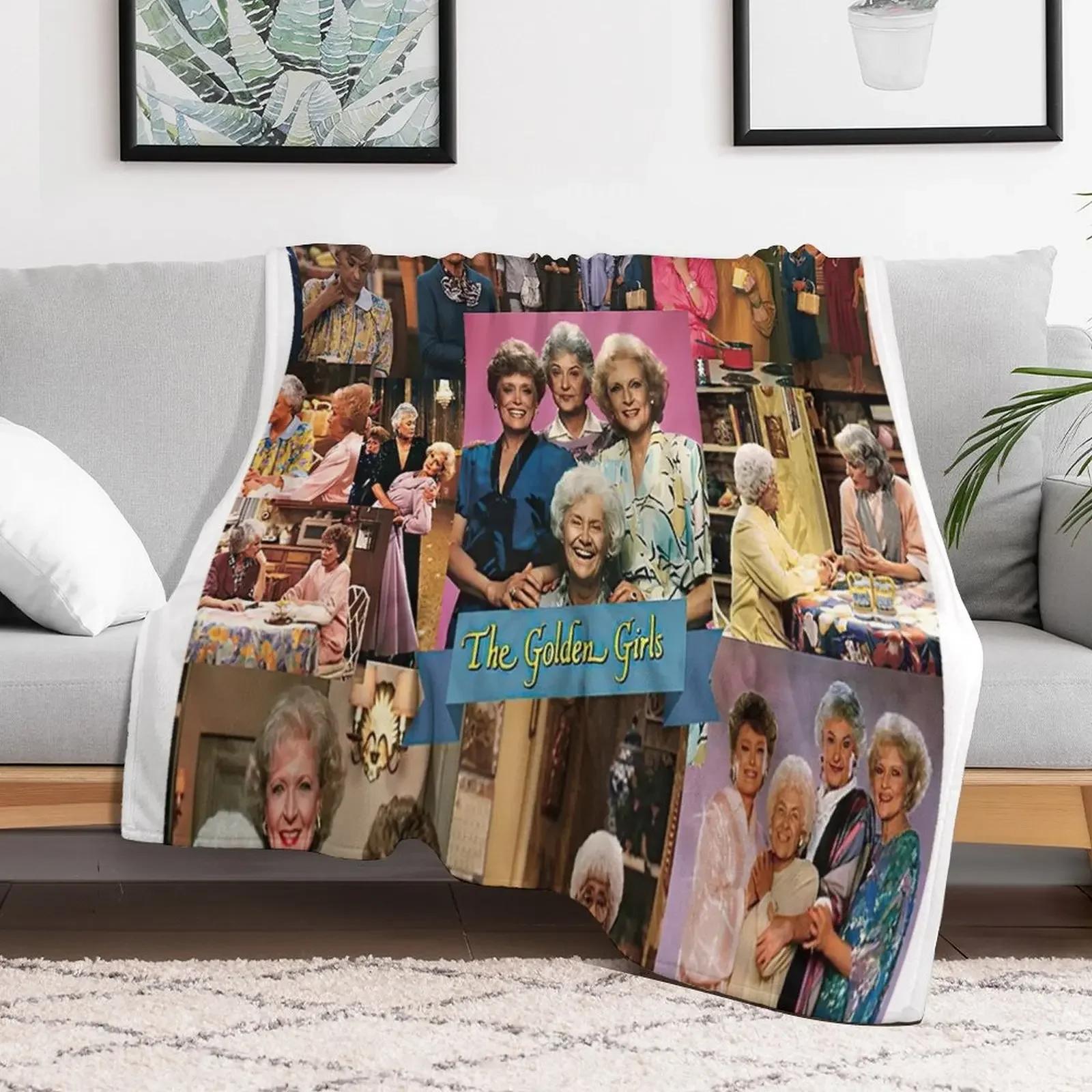 The Golden Girls Photo Collage Throw Blanket halloween Bed Plaid Blankets decorative warm winter Picnic Blankets 30x40in