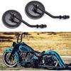 M8 M10 Schwarze Motorradspiegel, 2 Stück Universelle Runde Form Rückspiegel Seitenspiegel Kompatibel mit Harley Street Glide Softail Sportster und Mehr