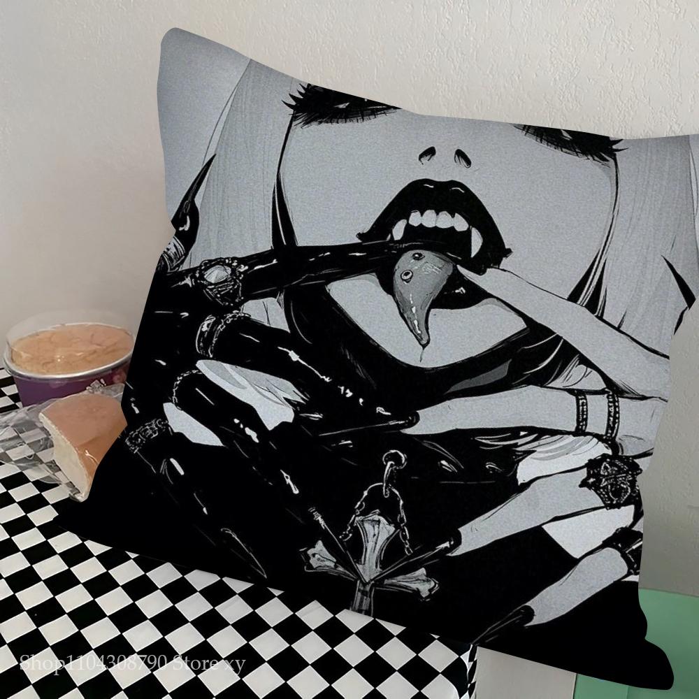 1 szt. Vintage Horror Wampir Poszewka na Poduszkę Kwadratowa Sypialnia Sofa Wypoczynek Komfortowa Poduszka Samochód Salon Dekoracja Domu