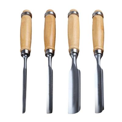 6/12/18/24mm Halbkreisförmiges Holzbearbeitungsmeißel Set Schnitzerei Chrom-Vanadium-Stahl Zimmermann Holzschnitzerei Hohlmeißel Meißel Werkzeug