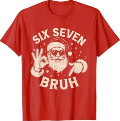 Bruh 67 Christmas Santa Six Seven 6 7 Boys Christmas Pajamas T-Shirt