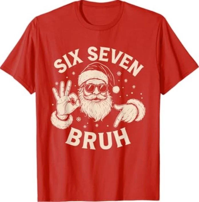 Bruh 67 Christmas Santa Six Seven 6 7 Boys Christmas Pajamas T-Shirt S