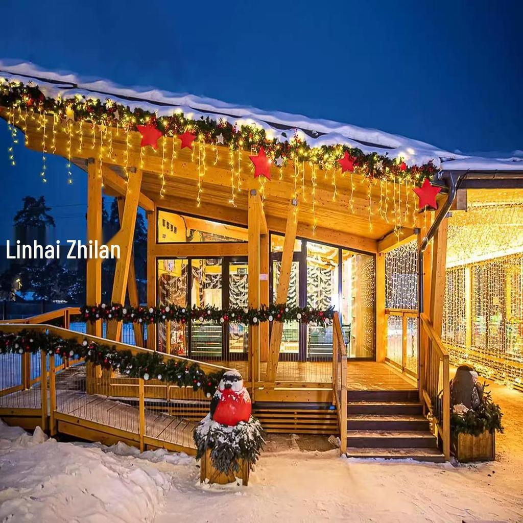 Icicle 10m 400 LED Curtain Lights, 30V Low Voltage, Connectable, 8-Mode Twinkling Christmas Waterfall Lights