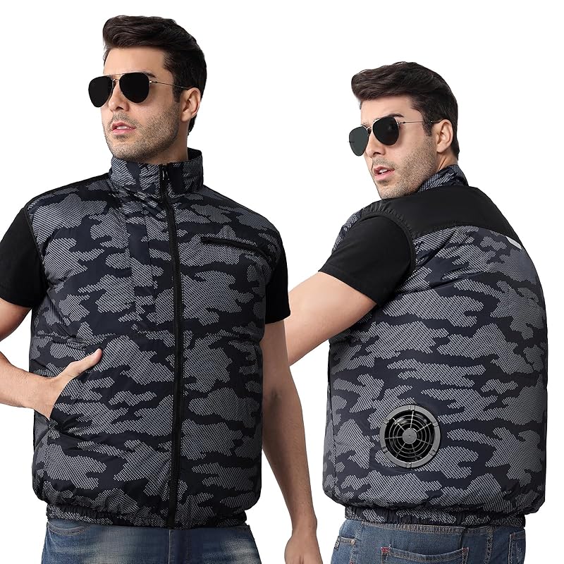

[LWXFYY] work clothes vest Clothes only vest only Thin super lightweight UV cut for summer Measures against heat Heat stroke measures Sweat absorbent