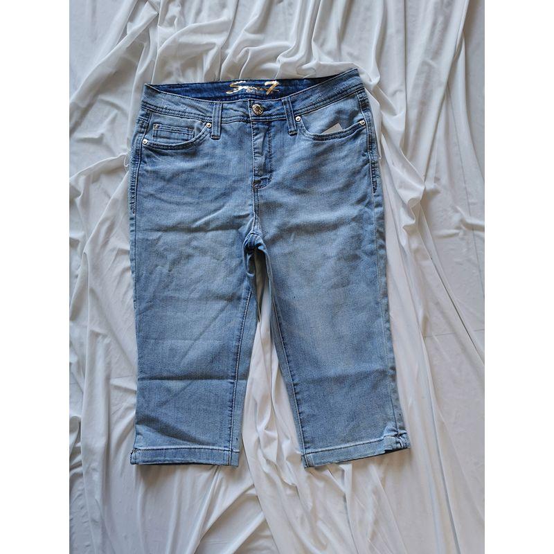 

20% off for 2 Pieces of Foreign Goods Export USA Seven Missing Items Slim-Fitting Mid-Waist Thin Slimming Women s Special Offer Seven Points Denim C product 7 brand 3 7 points Denim Blue(D3Z3) 10