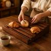 Bakery Display Tray Rustic Wooden Elegant for Cafes, Dessert Shops