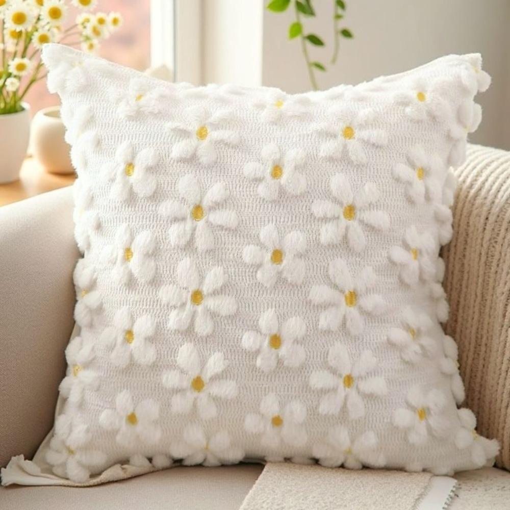 Plush Backrest Cover Warm Pillowcase Comfortable Rabbit Throw Pillow Cover Bedroom