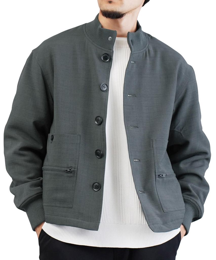 Shop Padded Rib Blouson XL Charcoal Gray Filled Fleece Lined Warm Short Length Short Length Multifunctional Pocket Water Repellent Trendy Jacket