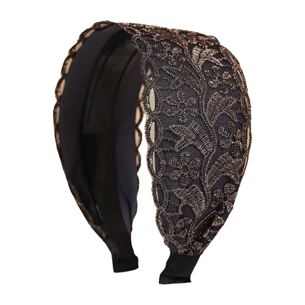 Flowers Lace Mesh Hair Band Wide Side Hollow Headwear Ins Women Lace Hairbands Girls