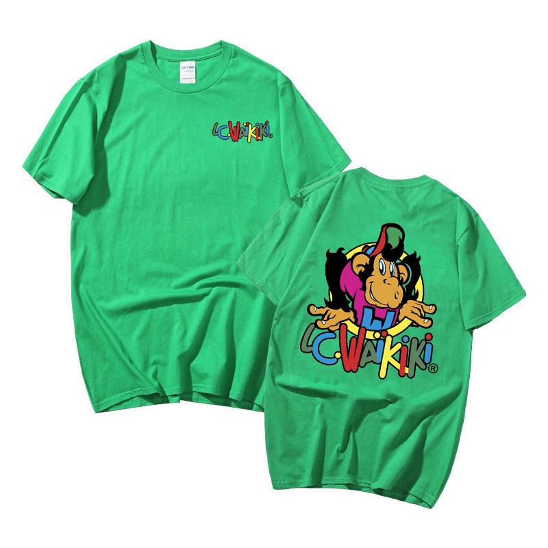 

Мужская футболка с графическим принтом обезьяны, футболки Lc Waikiki, футболки с двусторонним принтом обезьяны, топы, мужская и женская мода, повседневная футболка, короткий рукав 3XL