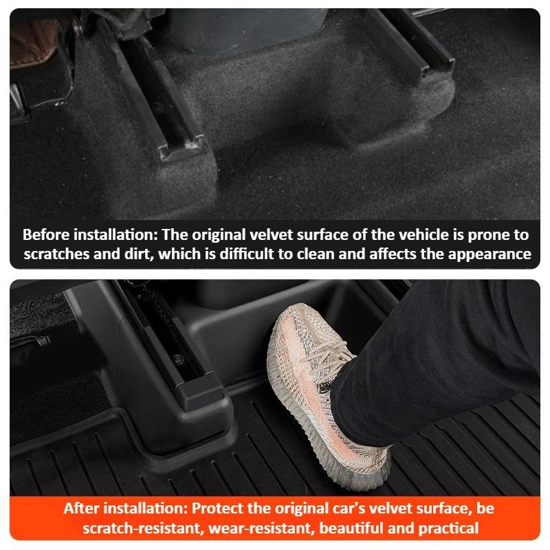 For Tesla Model Y Juniper 2025 TPE Under Seat Corner Guard Seat Slide Rails Protector Cover Anti-Kick Flocking Accessories