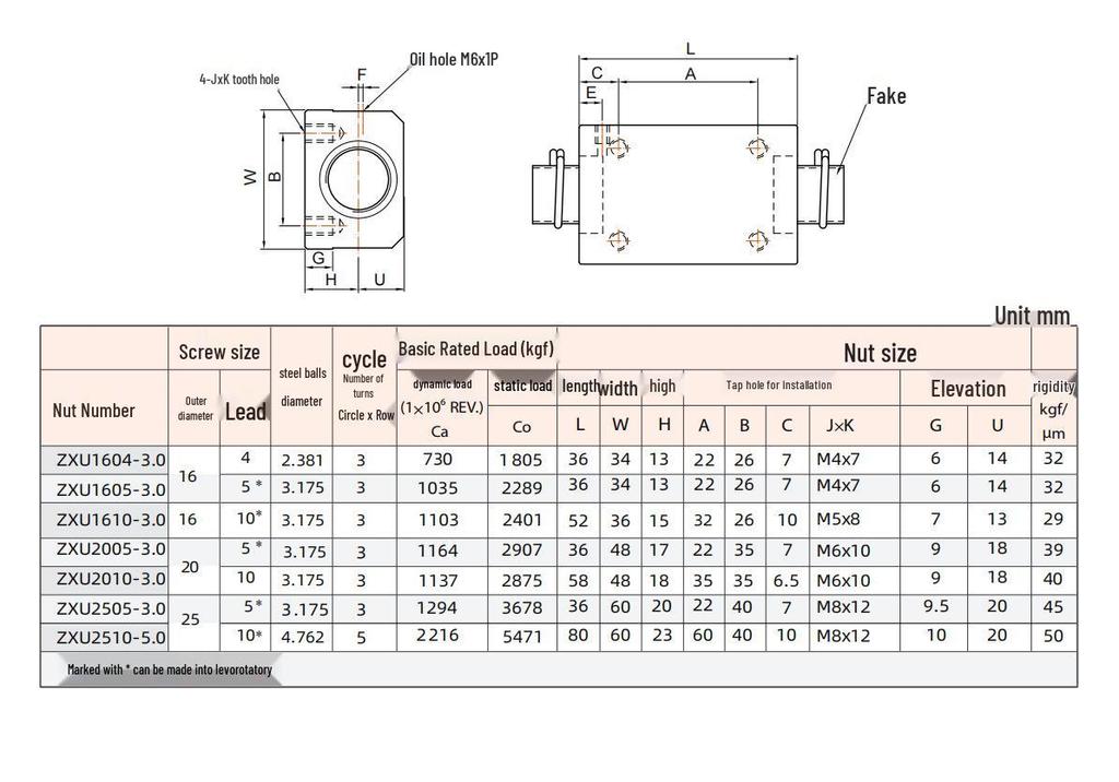 Ball Screw Square Nut LCE/LCF/LCG 49 (1605/2005/2505)