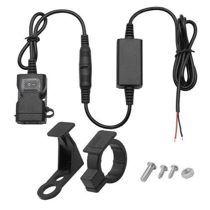 12V Waterproof Motorbike Motorcycle Dual-USB Charger Power Socket Adapter Outlet