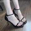 Fashion High Heels Shoes Women Heeled Sandals Square Toe 2025 Trend Dress Open Toe Elegant Pumps Summer New Stilettos Sandalias De Mujer