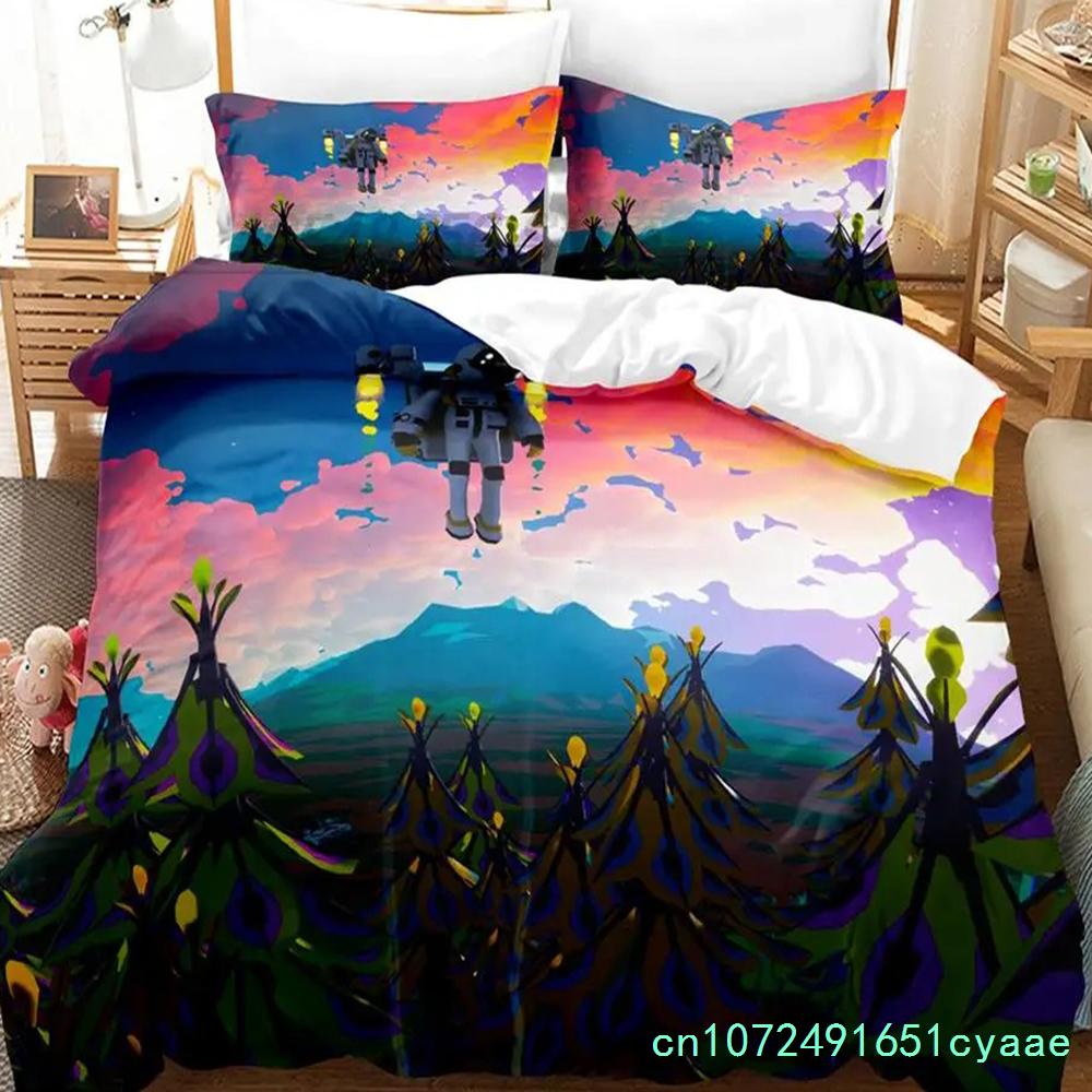Astroneer Bettwäsche-Set Einzelbett Twin Full Queen King Size Bettwäsche-Set Aldult Jungen Schlafzimmer Bettbezug-Sets 3D-Druck Spiel Bettlaken-Set