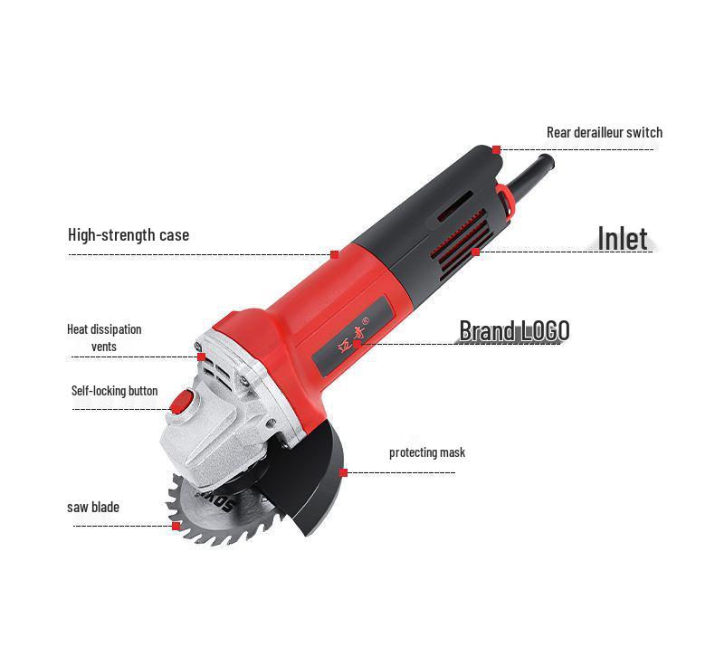 Multifunctional Electric Angle Grinder & Polisher: High-Power Handheld Grinding and Cutting Tool