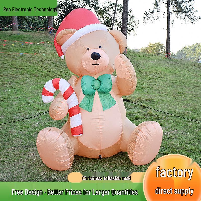 Christmas Bear Inflatable Decoration - Outdoor Holiday Prop with Christmas Tree