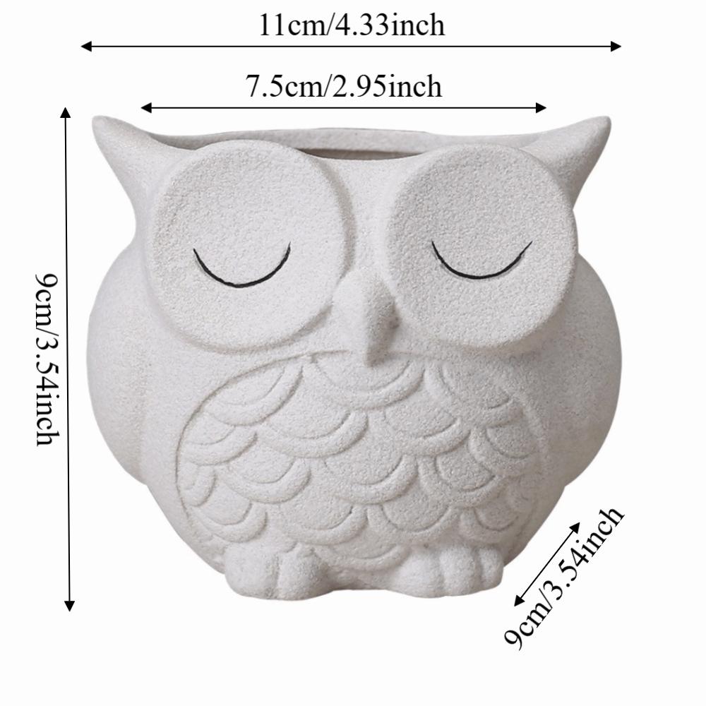Ceramics Succulent Pot Cute Cactus Pot Unique Owl Planter  Balcony