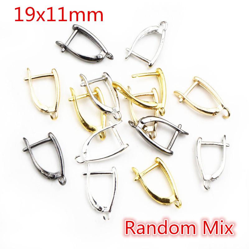 10pcs 2-Styles French Earring Hooks Lever Back Open Loop Setting for DIY Earring Clips Clasp Jewelry Making Accessories Findings