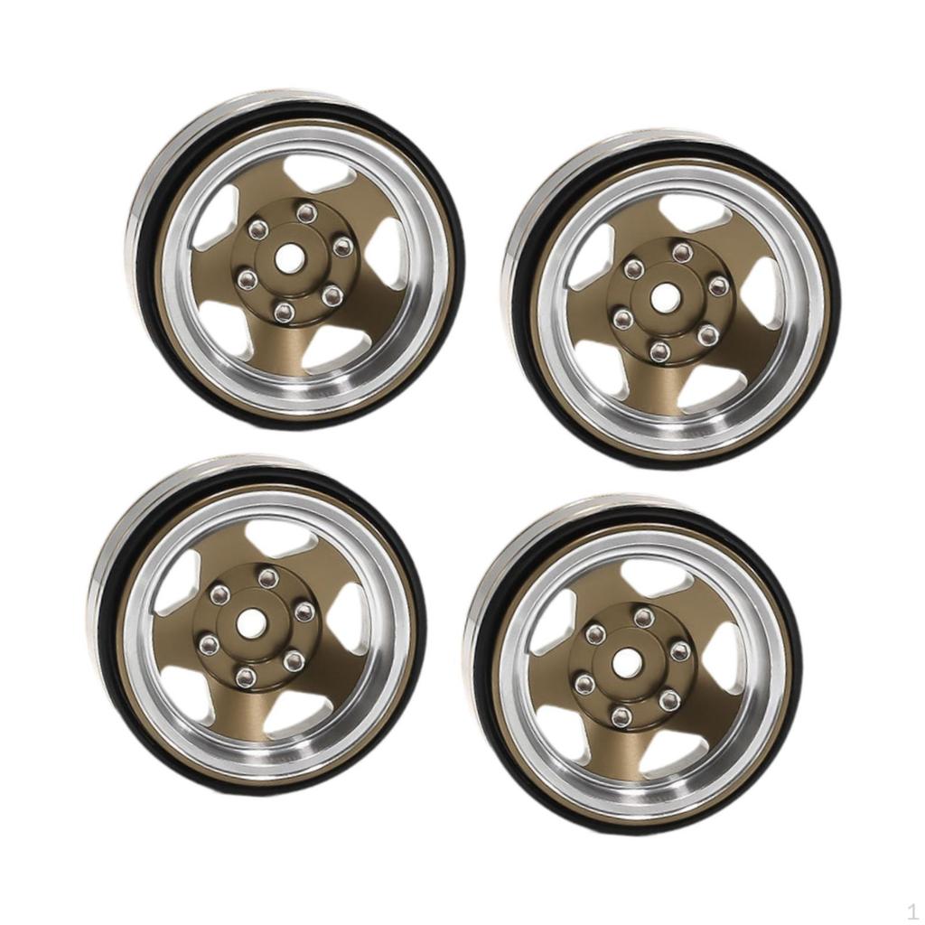 4 Pieces 1.3 Inch Wheel Hubs, Width 1.5 Cm, Metal Outer Diameter 3.7 Cm for -18 1: 18 RC Car, And to