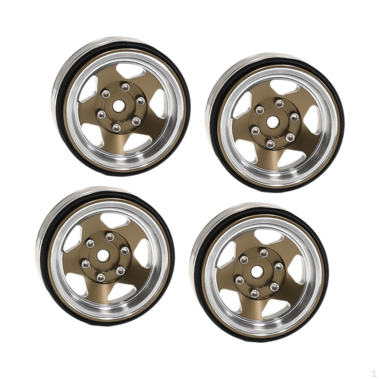 

4 Pieces 1.3 Inch Wheel Hubs, Width 1.5 Cm, Metal Outer Diameter 3.7 Cm for -18 1: 18 RC Car, And to Bronze Color