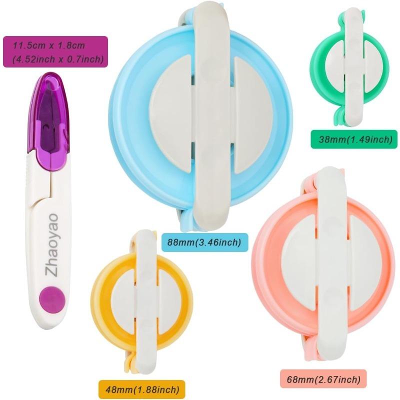 Pompom Makers 4 Size Pom Poms Maker Tool Set DIY Fluff Ball Weaver for DIY Wool Yarn Knitting Craft Project with Cutter Scissors