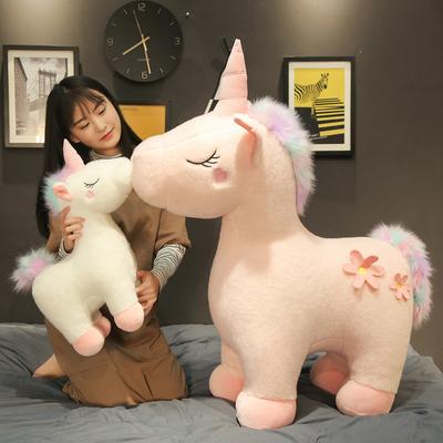 Dream Rainbow Unicorn Doll Cartoon Standing Position Sleeping Color Pony Plush Doll Girl