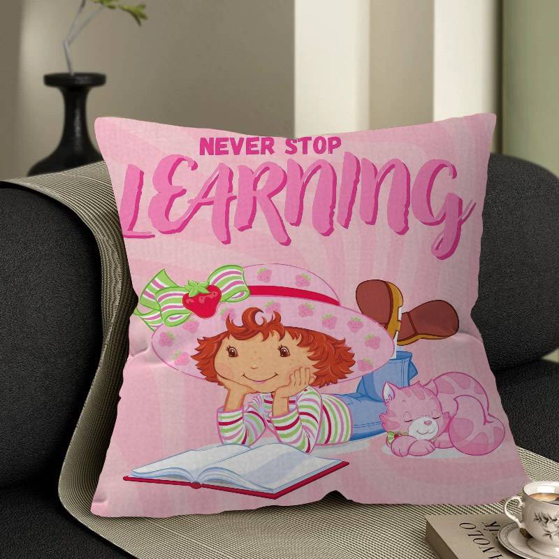 Cartoon Strawberry Shortcake Cushion Cover Pillowcase Upholstery Sofa Throw Pillow Home Decor Pillowcas