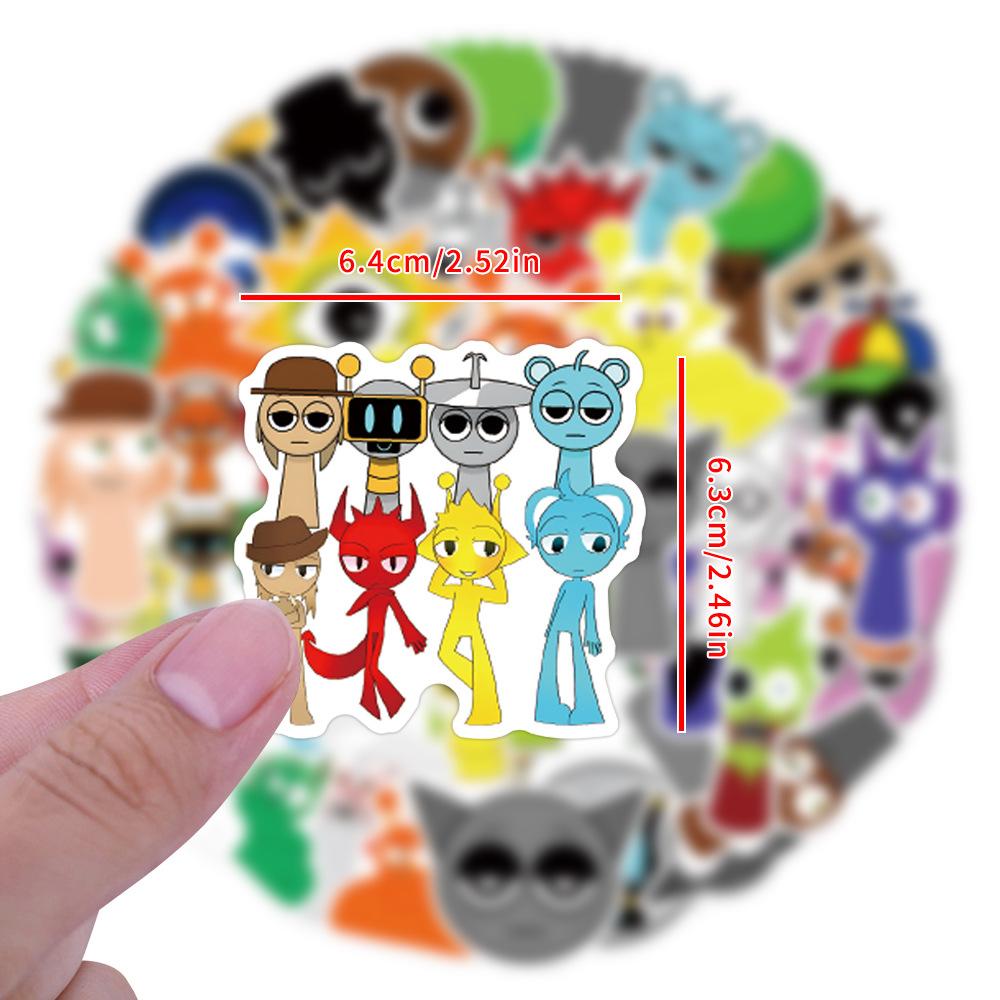55 Incredibox Sprunki Graffiti Stickers Decorative Skateboard Notebook DIY Stickers