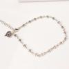 Cutout Anklet Initial Heart Anklet Women's Anklet Bead Chain Anklet