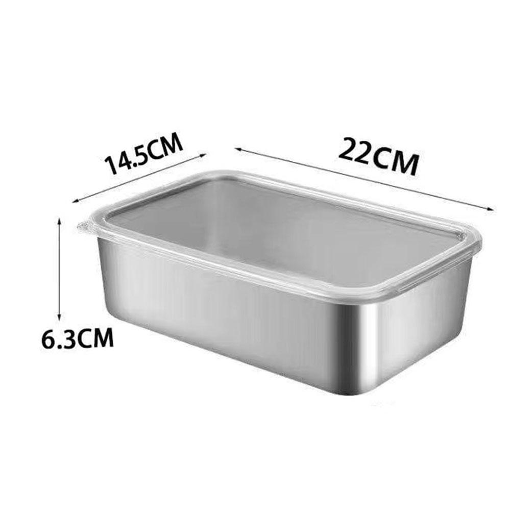 Cooking Utensils Stainless Steel Storage Box Stainless Steel 1Pcs Fresh Box Large Size With Plastic Cover Exquisite High Quality