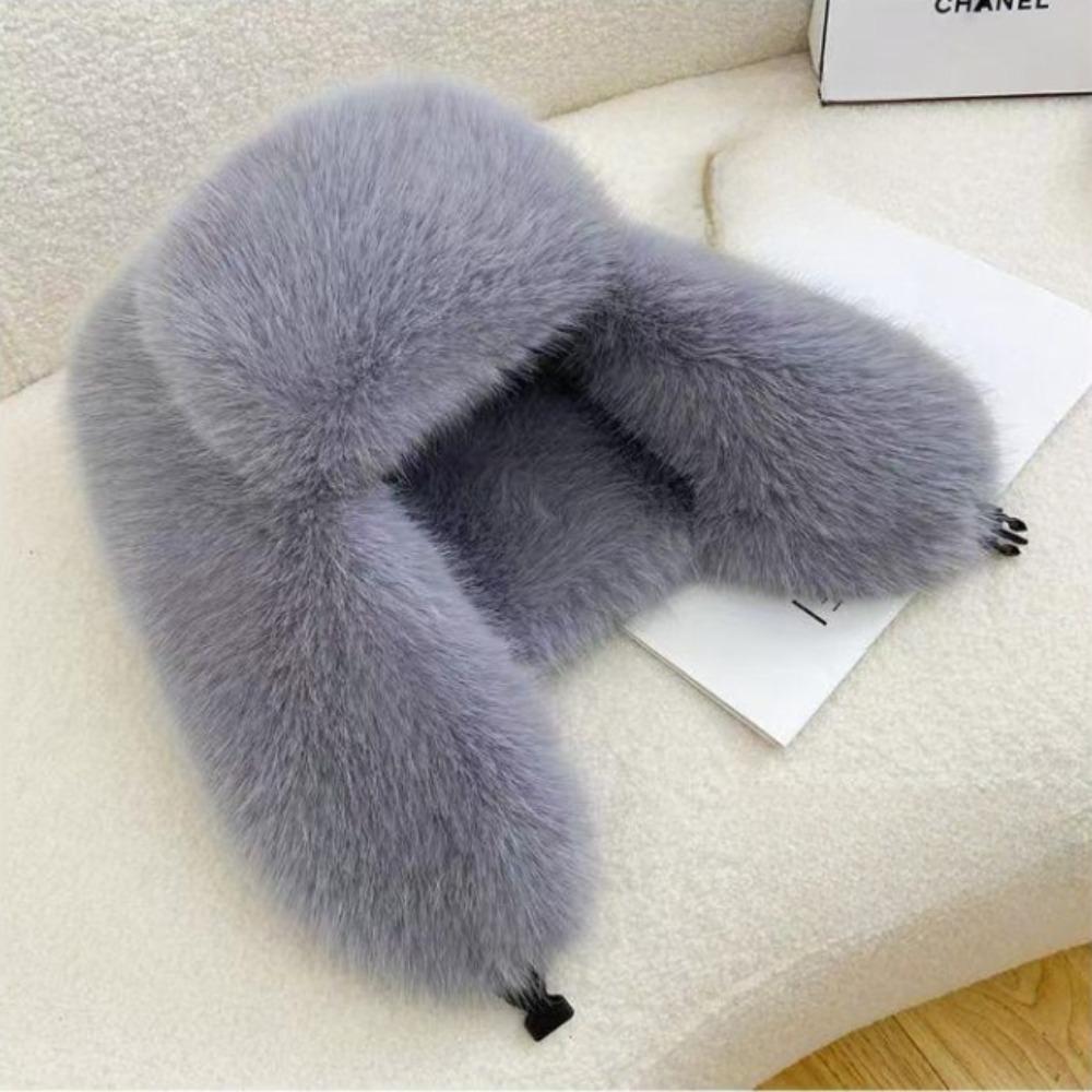Fluffy Ear Protection Cap Thick Russian Cap Soft Windproof Earflap Cap  Winter