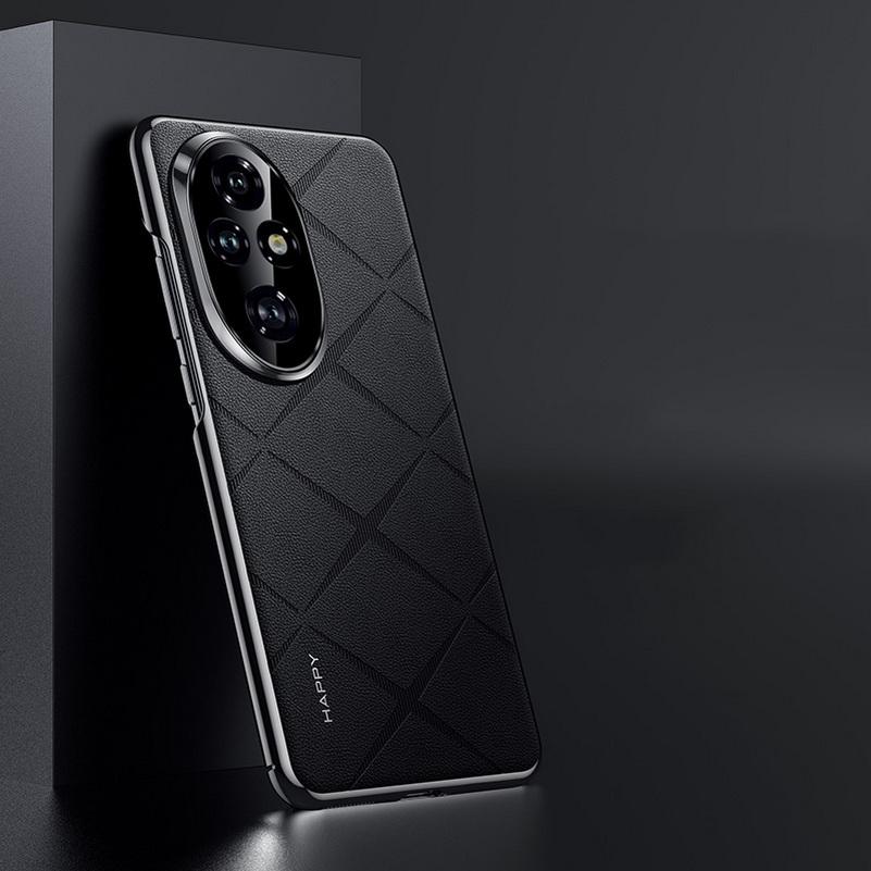 

Plain Leather + Camera Lens Protection Case For Honor 200 Pro Honor200 Honor 300 Pro Hard Slim Good Texture Cover For Honor 200
