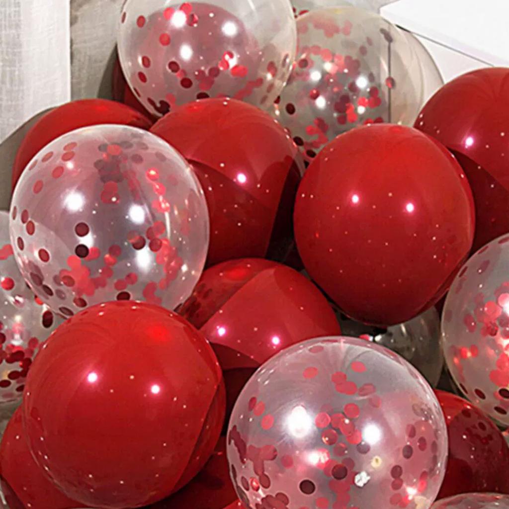 1pcs Set 12 Inch Pink Latex For Birthday Party Clear Balloons Confetti Transparent Balloons Confetti Balloons