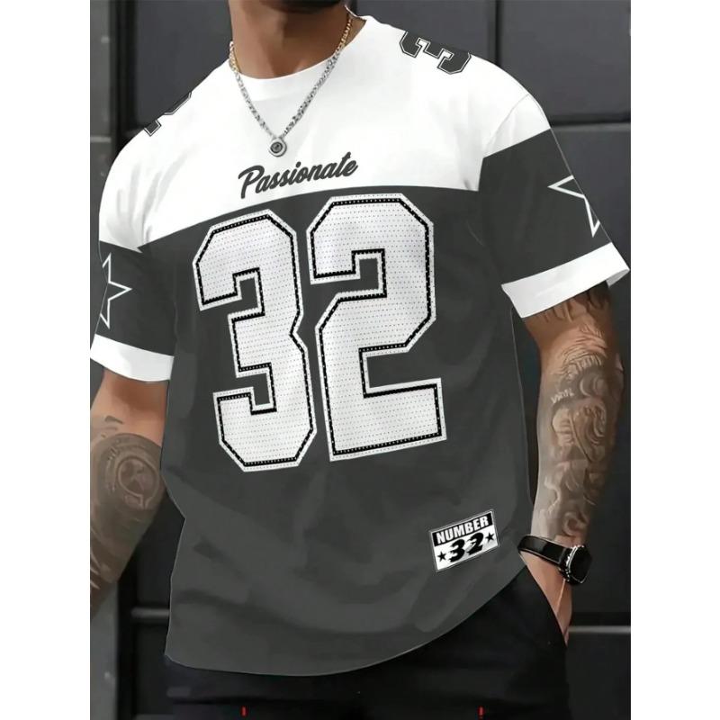 Camiseta Casual de Verano para Hombre con Estampado Digital, Cuello Redondo y Manga Corta, Tejido Cómodo, Transpirable y de Secado Rápido