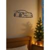 Christmas Metal Wall Decor Car Panel 40x16cm Unique Gift for Car Lovers