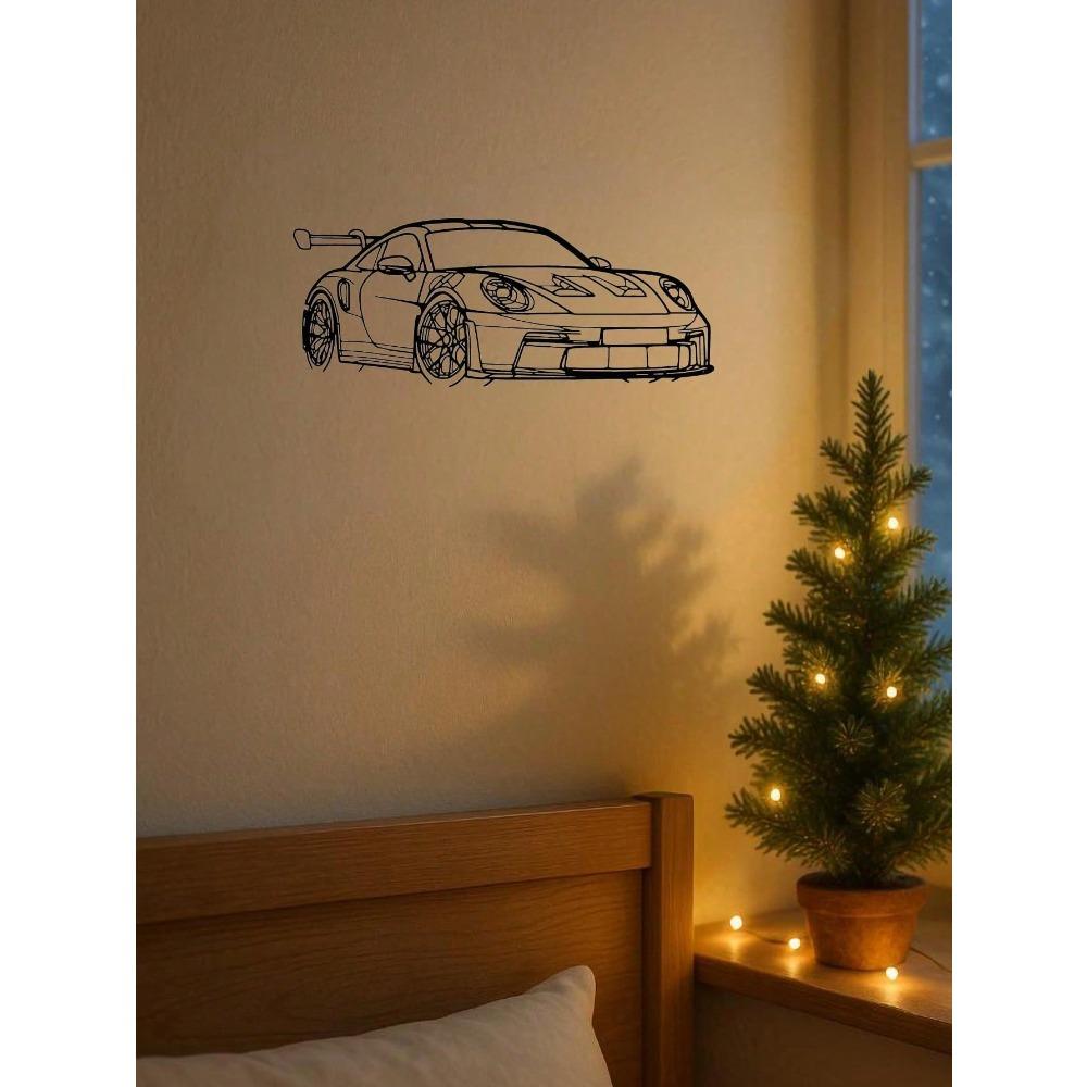 Christmas Metal Wall Decor Car Panel 40x16cm Unique Gift for Car Lovers