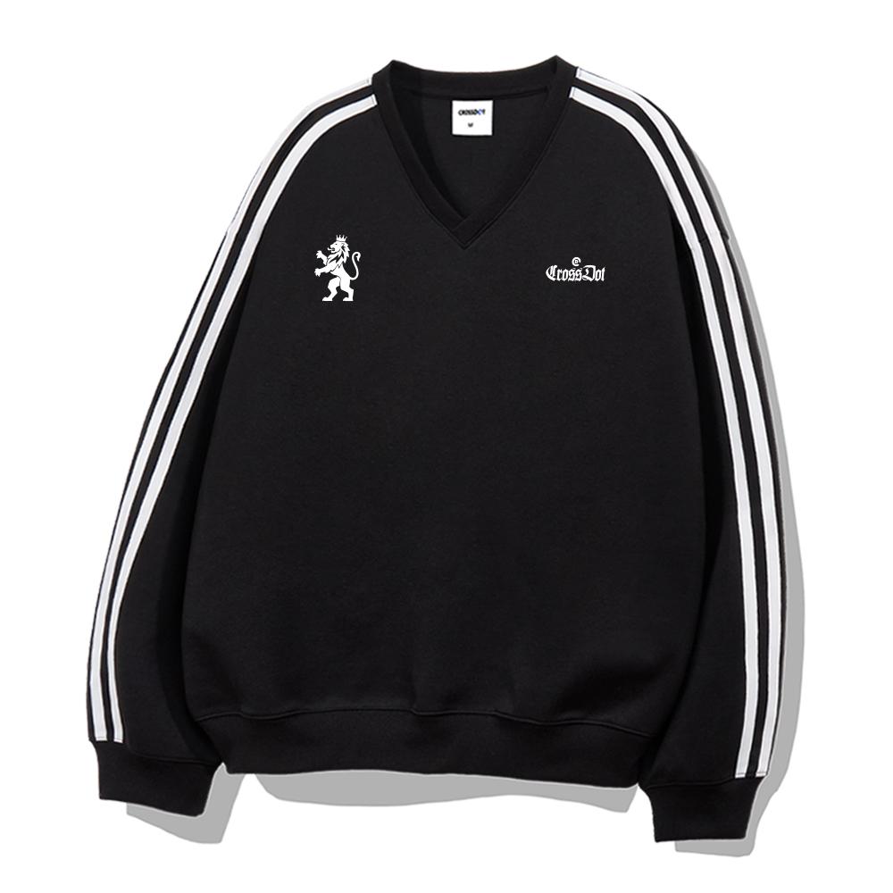 CROSSDOT Royal Oversized Track V-Neck Sweatshirt 5 Colors [Crdv_4004]